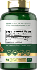 Carlyle Castor Oil softgels closeup highlighting convenient daily use.
