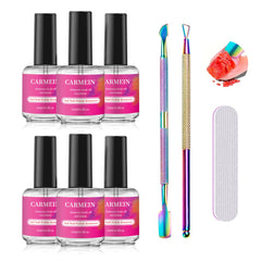 CARMEIN gel nail remover six-pack 15ml bottles for professionals.