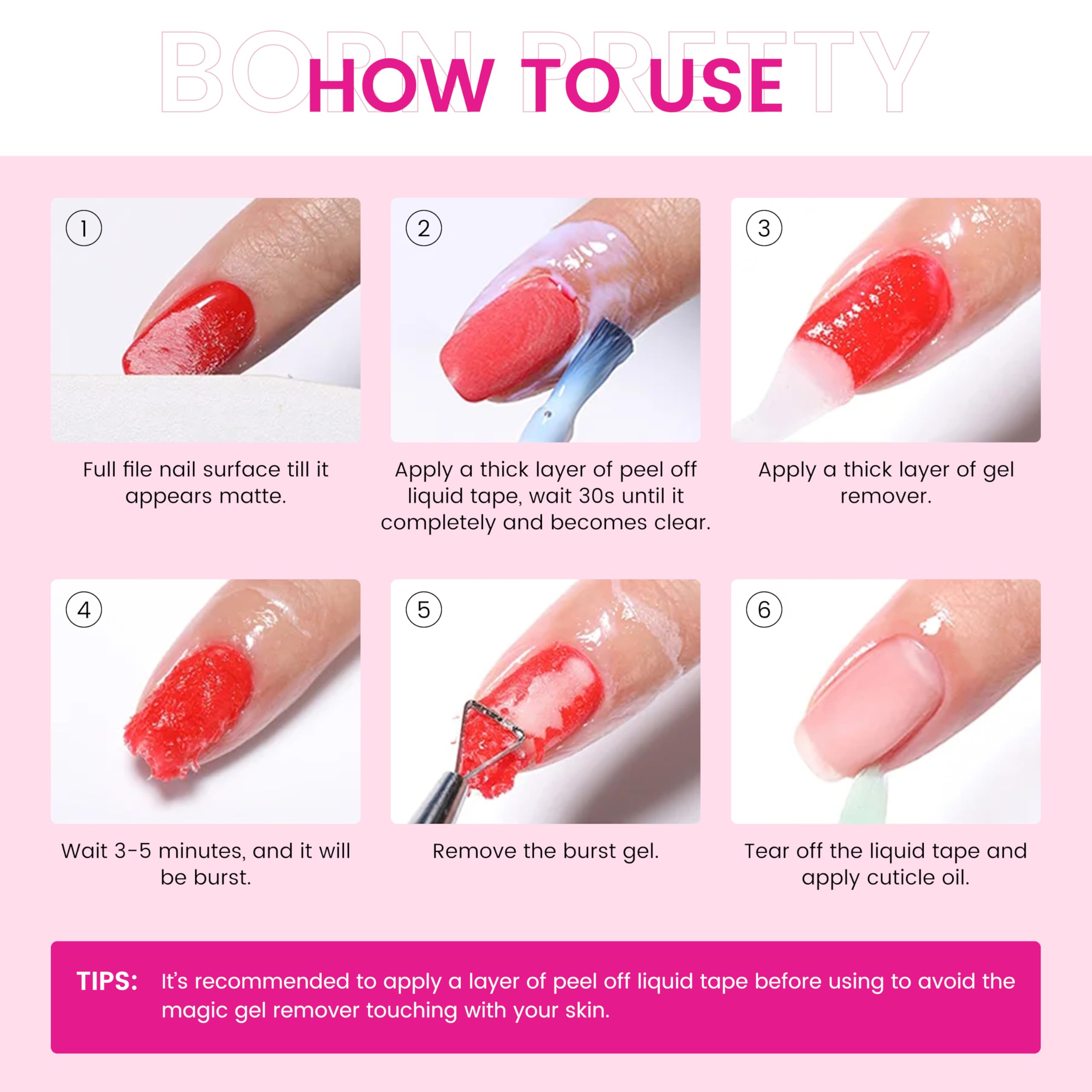 CARMEIN remover applied to nail to demonstrate process