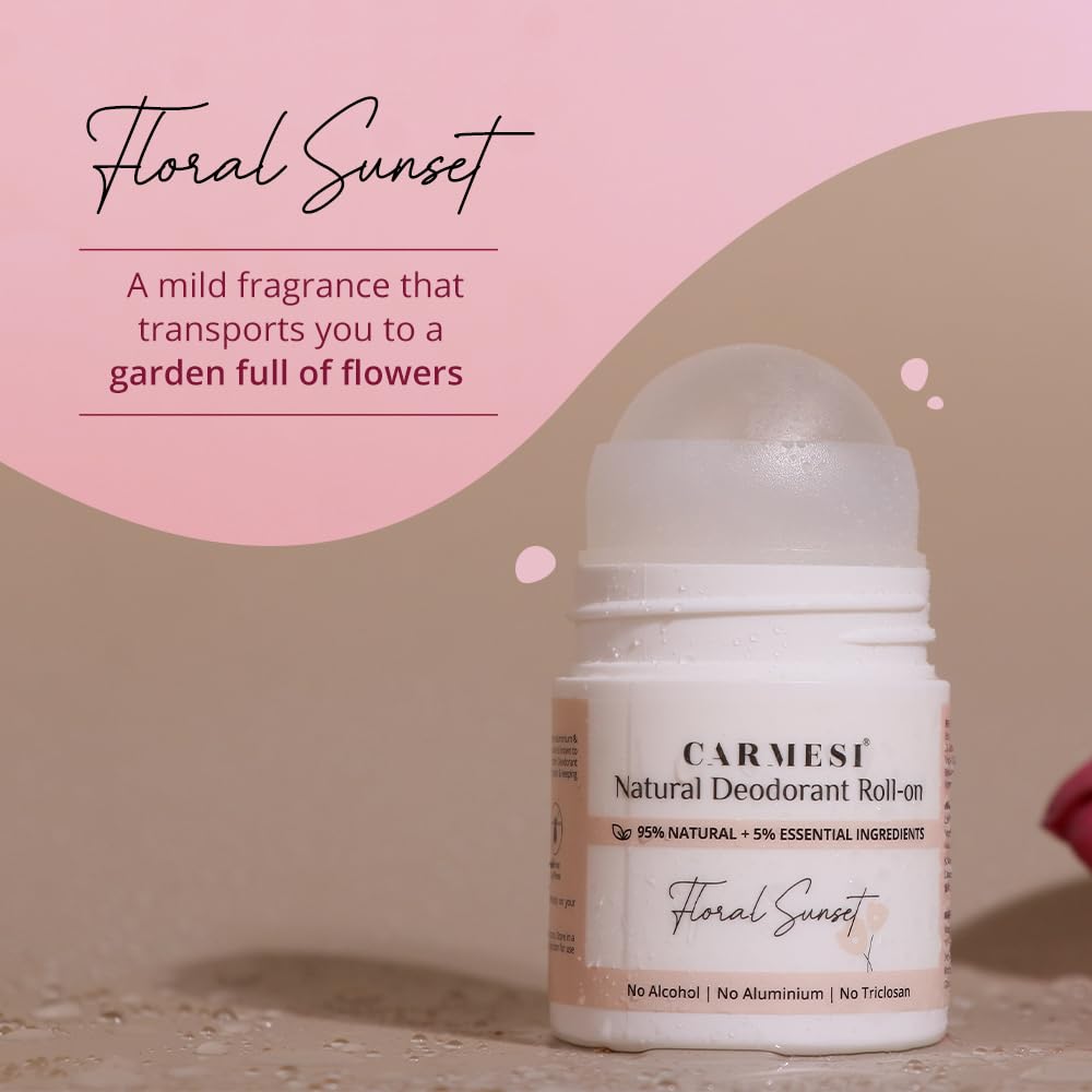 Graphic of 95% natural ingredients from Carmesi for skin-friendly care.