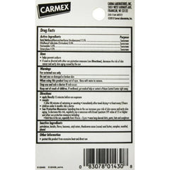 Carmex cherry flavored lip balm with SPF 15 shown in a tube for smooth lips