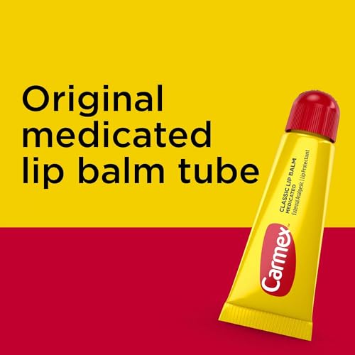 Carmex Classic Lip Balm Medicated travel-friendly packaging fits bags and pockets.