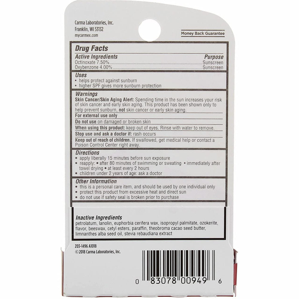 Application shot of Carmex Click-Stick demonstrates mess-free twist-up use.