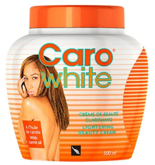 Caro Beauty Cream with Carrot Oil jar enhances skin softness and helps even tone.