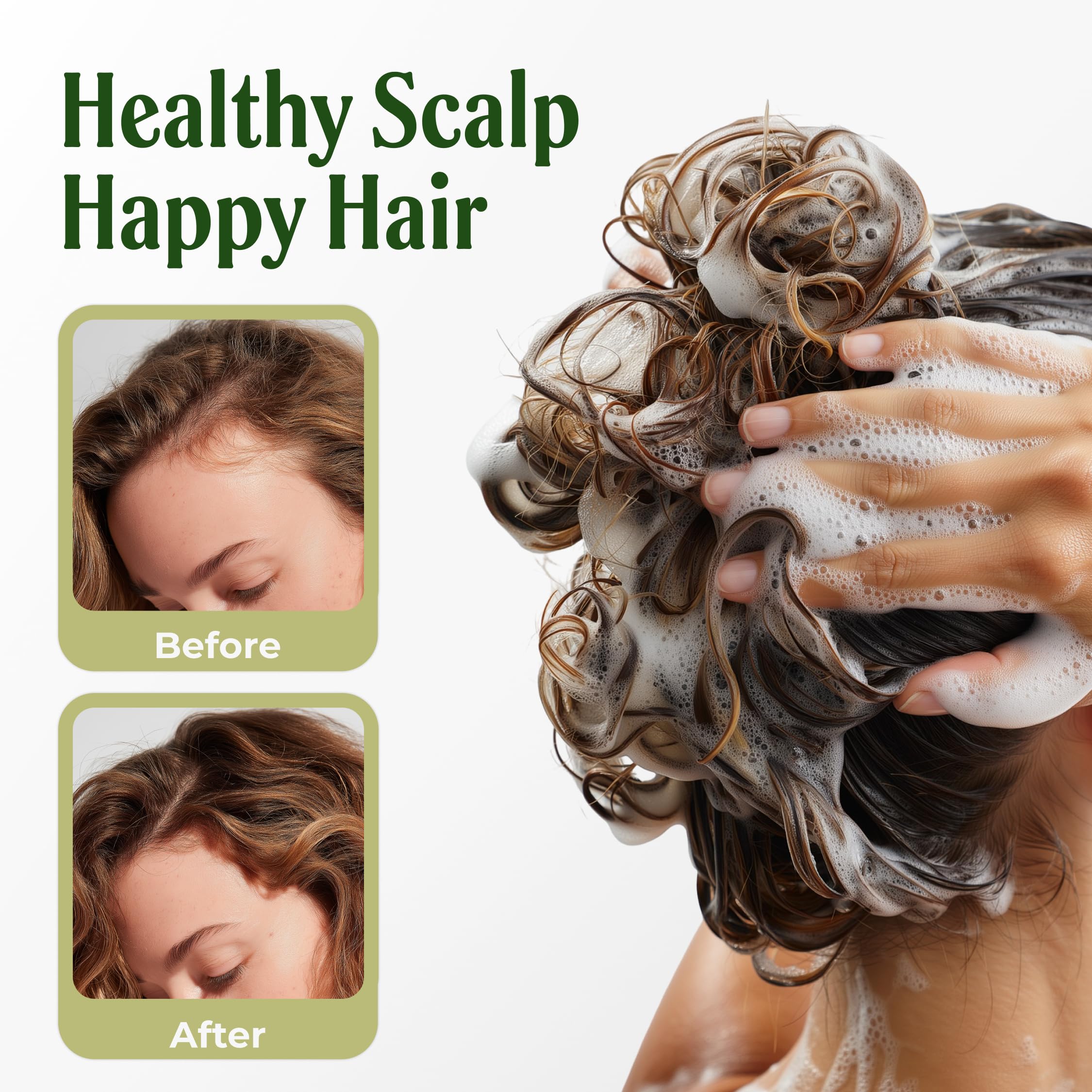 Carolayage Rosemary Shampoo after-wash hair close-up reveals moisture and shine