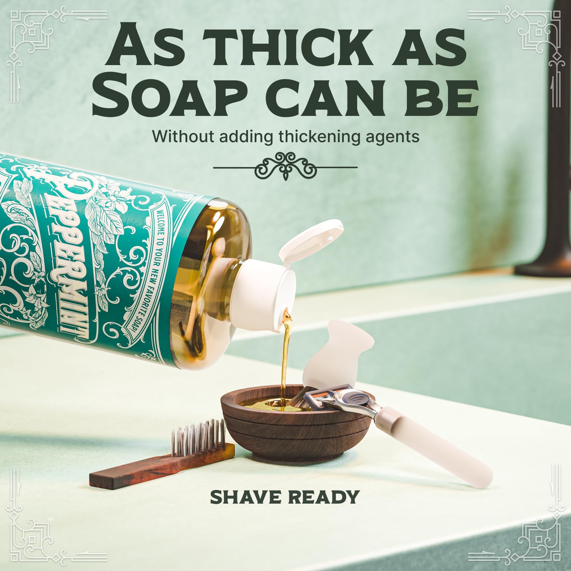 Carolina Castile Soap peppermint essential oil offers a refreshing scent during routines