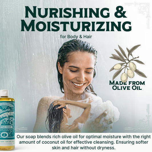 Carolina Castile Soap Peppermint lather with rich bubbles and refreshing feel