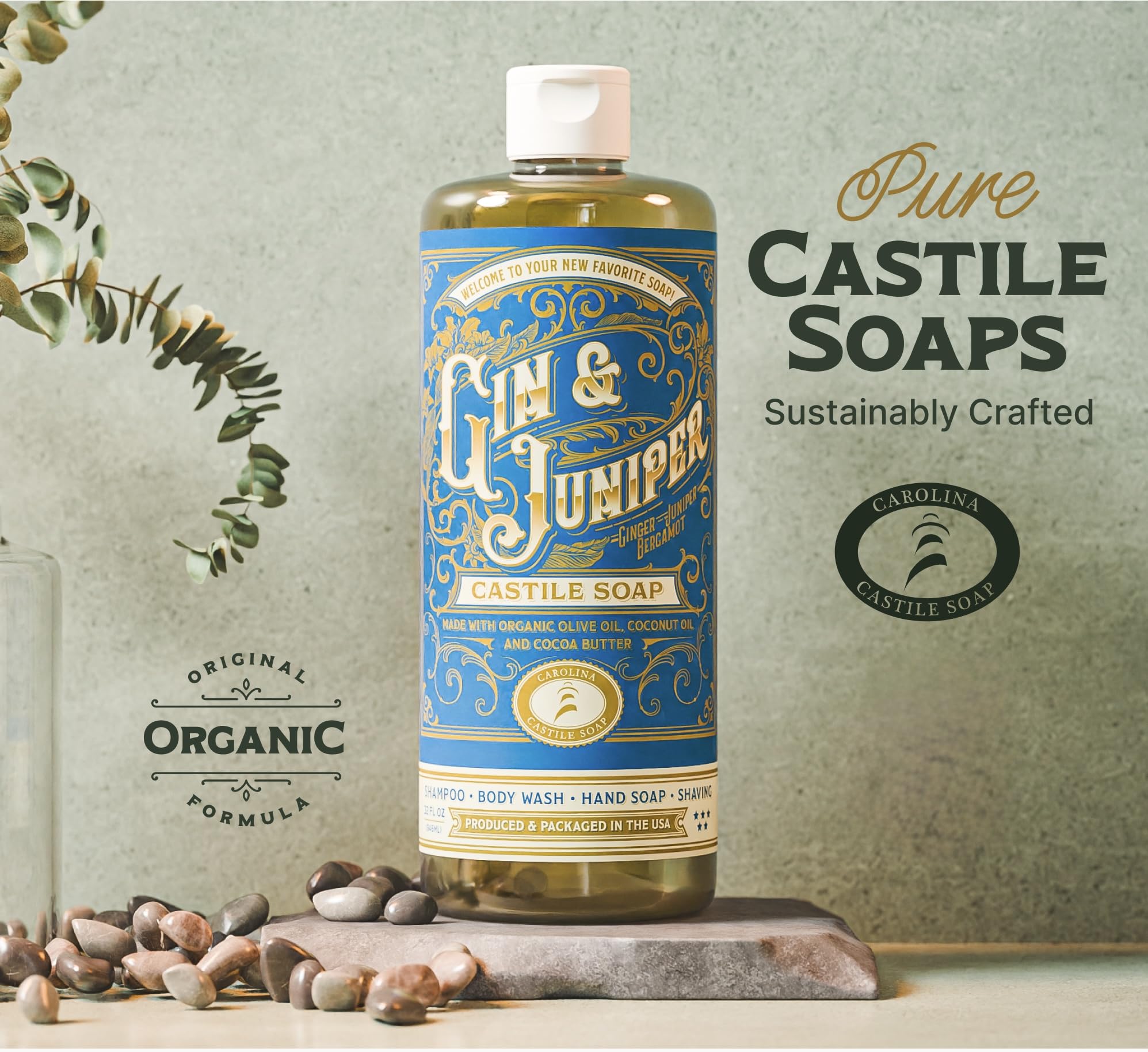 Carolina Castile Soap Shower Use demonstrates versatile cleansing for body and hands.