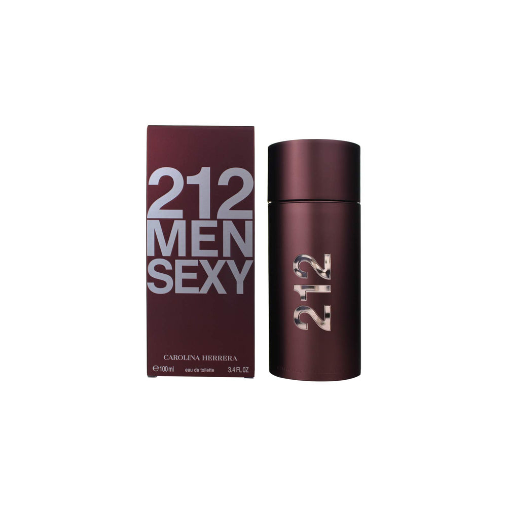 Carolina Herrera 212 Sexy Men bottle close-up for confident daytime wear.