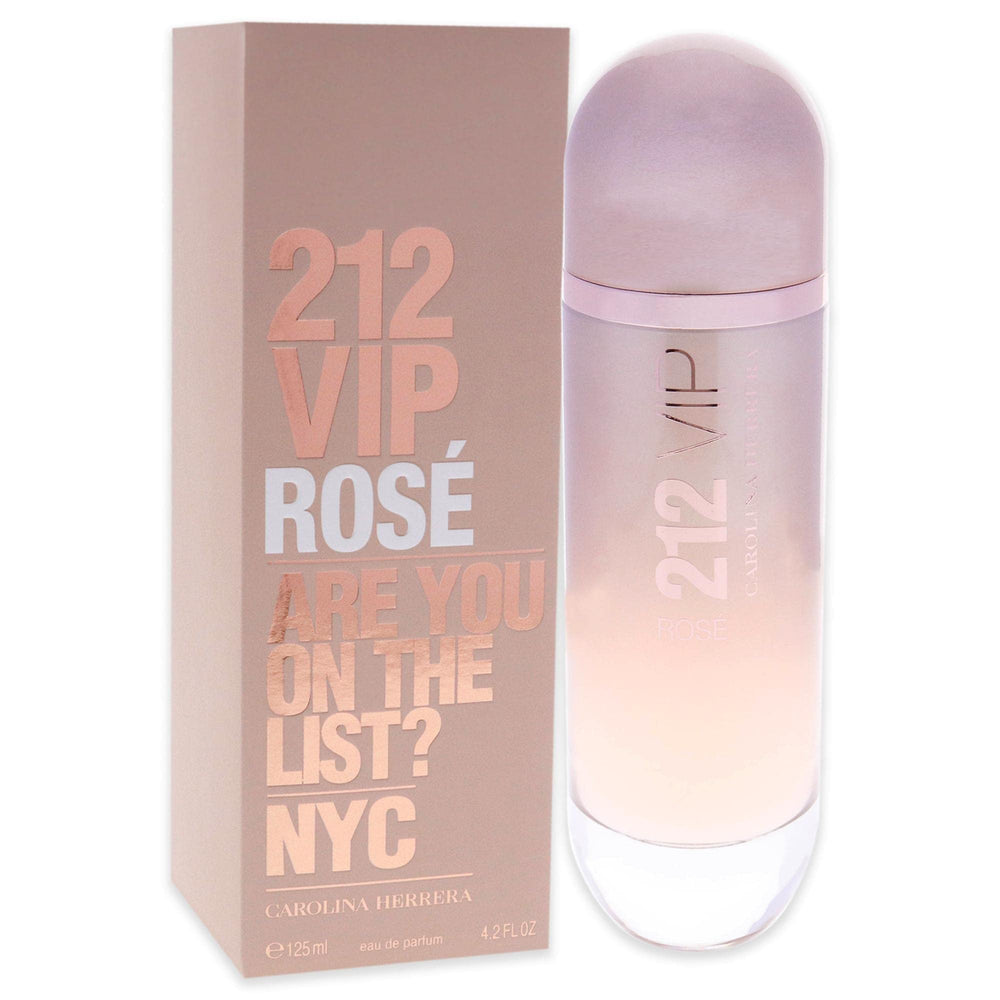 Carolina Herrera 212 VIP Rose packaging and box, highlighting premium fragrance experience.