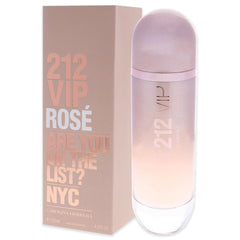 Carolina Herrera 212 VIP Rose EDP bottle in fashion-forward display.