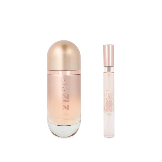 Carolina Herrera 212 VIP Rose gift set with dual sprays, ideal for travel and gifting