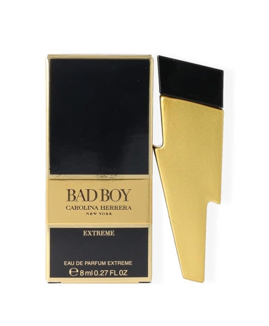 Carolina Herrera Bad Boy Extreme mini bottle shown from front, ideal for travel