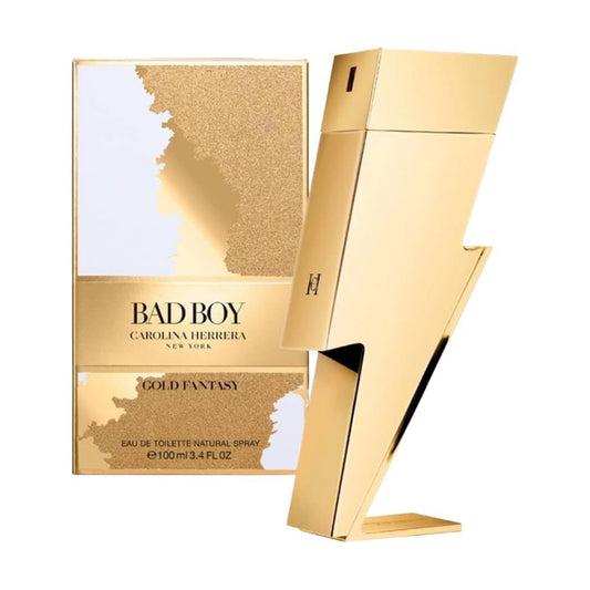 Carolina Herrera Bad Boy Gold Fantasy bottle - premium collector edition.