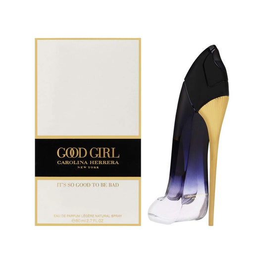 Carolina Herrera Good Girl Legère bottle close-up highlighting balanced florals for refined presence