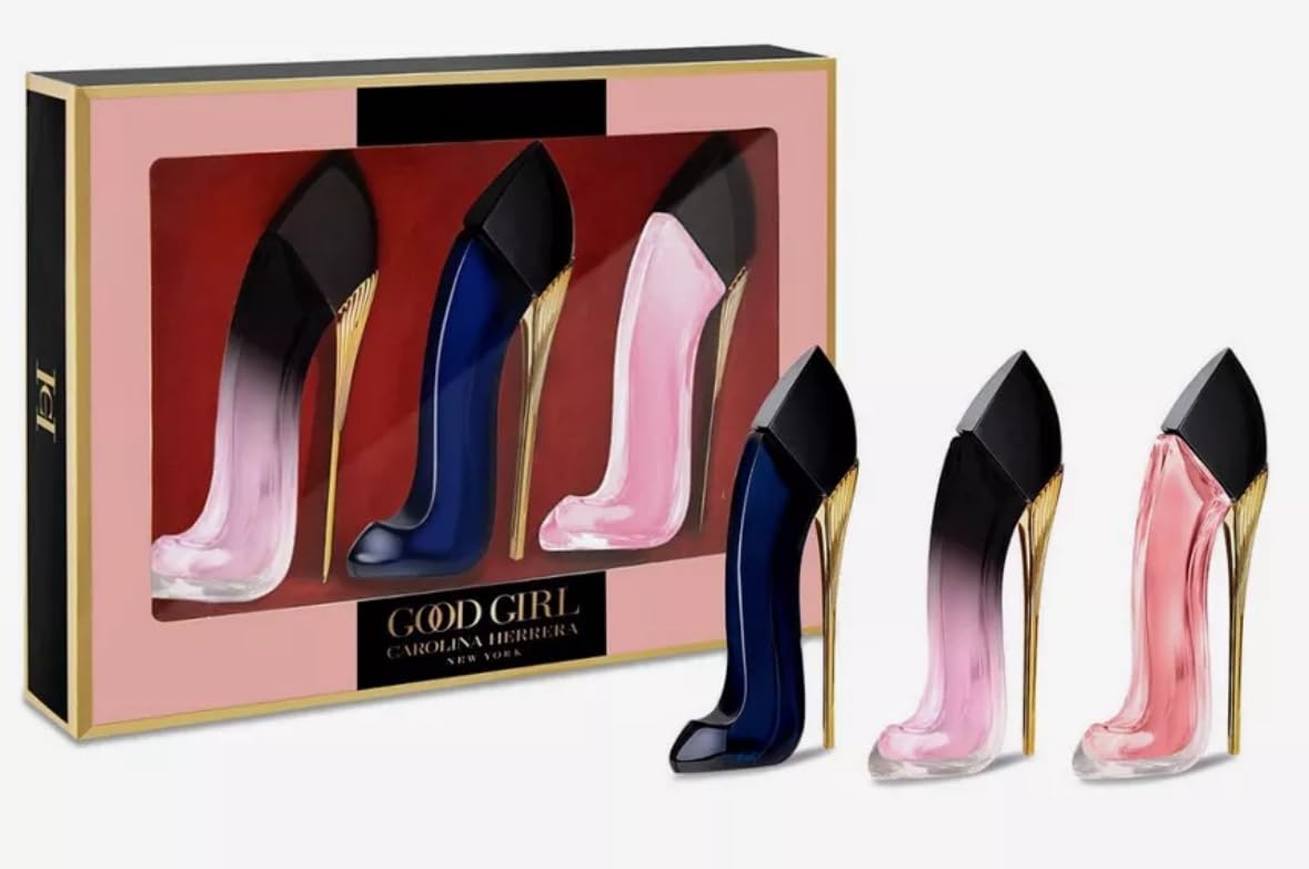 Carolina Herrera Good Girl mini set bottles, three scents, travel-friendly for on-the-go fragrance