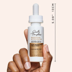 Carol's Daughter Goddess Strength bottle resting on a dresser.