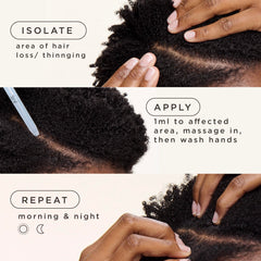 Carol's Daughter Goddess Strength scalp application shows targeted treatment on thinning areas.
