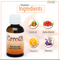 Close-up of CAROTÏS Brightening Serum dropper releasing formula