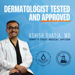 Dermatologist-recommended Carpe lotion as an OTC option for sweat control.