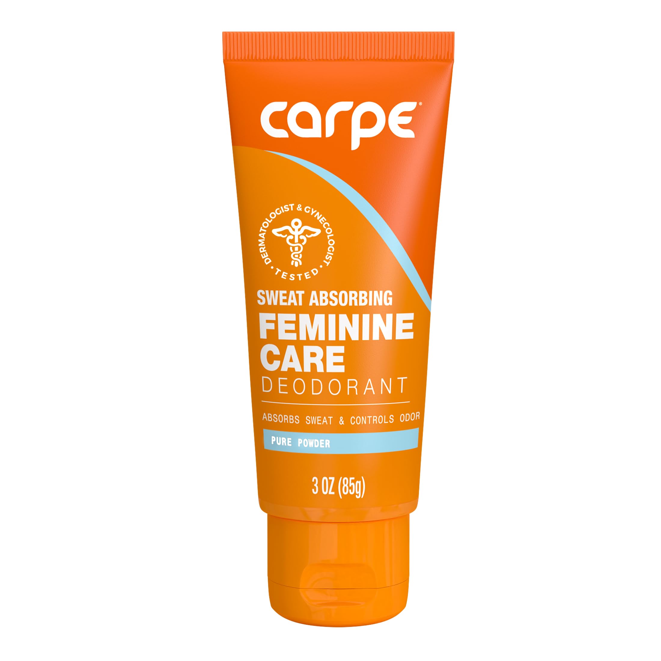 Carpe Feminine Care Intimate Deodorant being applied to external skin for odor control.