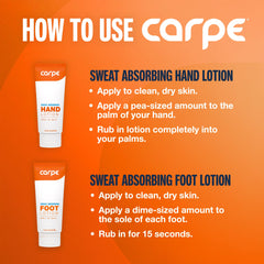 Hands and feet application setup with Carpe for day and night use.
