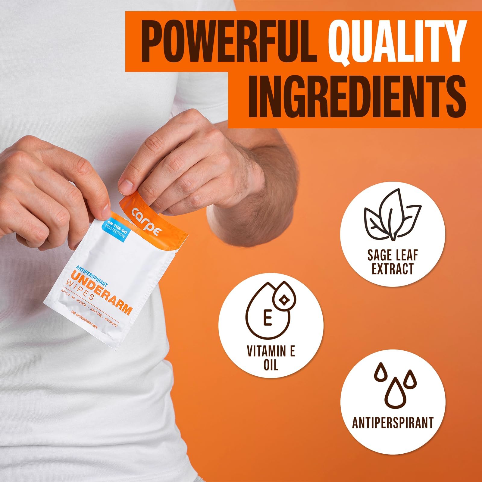 Carpe On-the-Go Wipes deliver residue-free, clear application.
