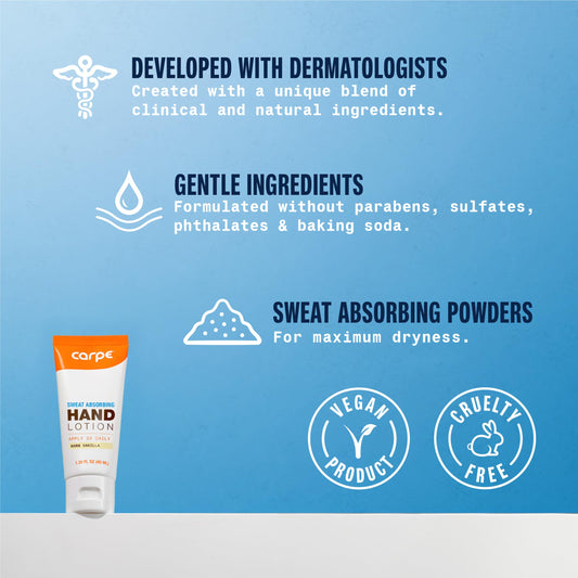 Close-up of Carpe lotion texture showing smooth, non-greasy feel