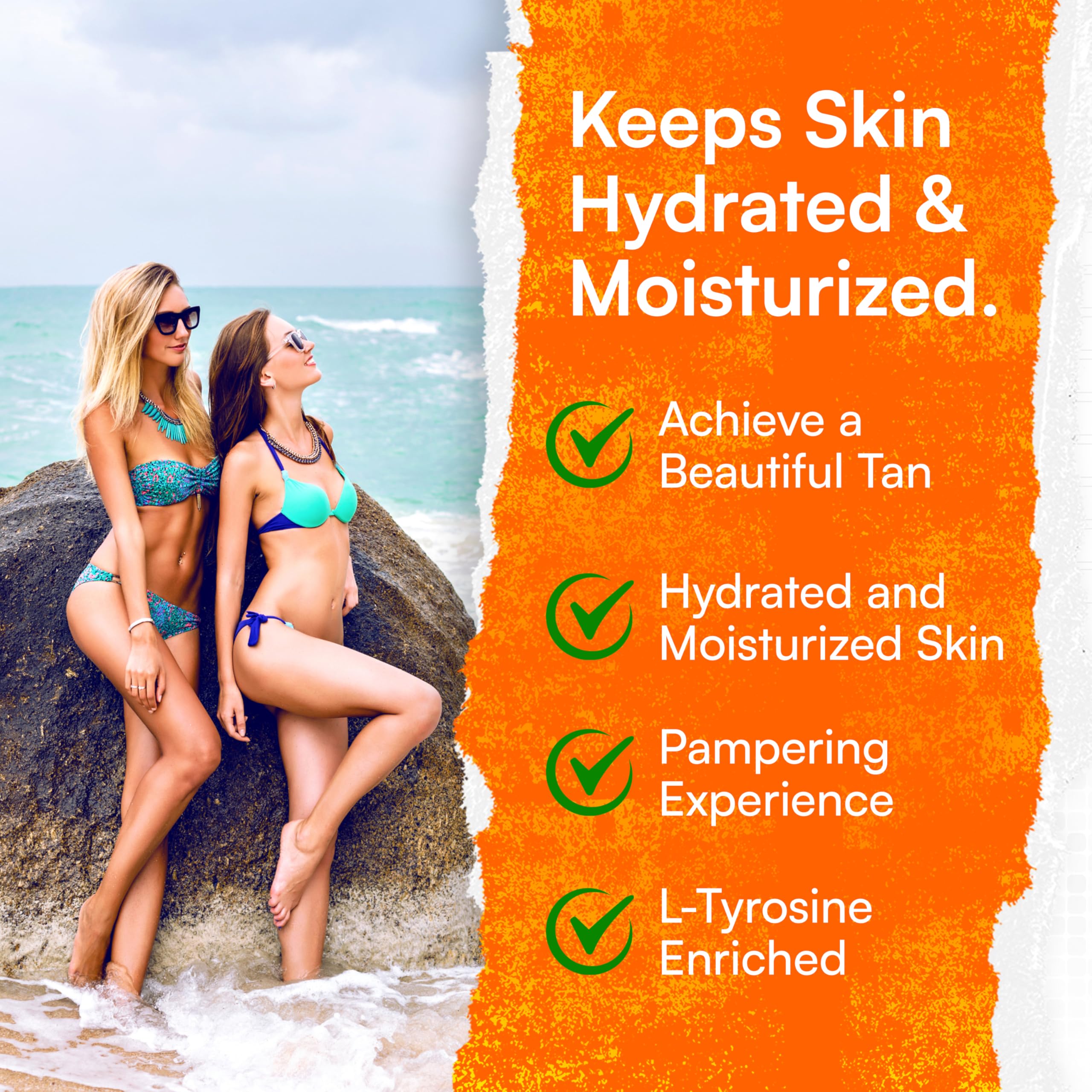 Carrot Sun carrot oil droplets highlight natural nourishment for skin.