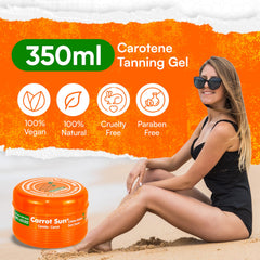 Carrot Sun gel-texture being applied for fast absorption and comfortable feel.