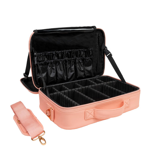 Carrywell makeup bag travel case interior organization for easy access to cosmetics