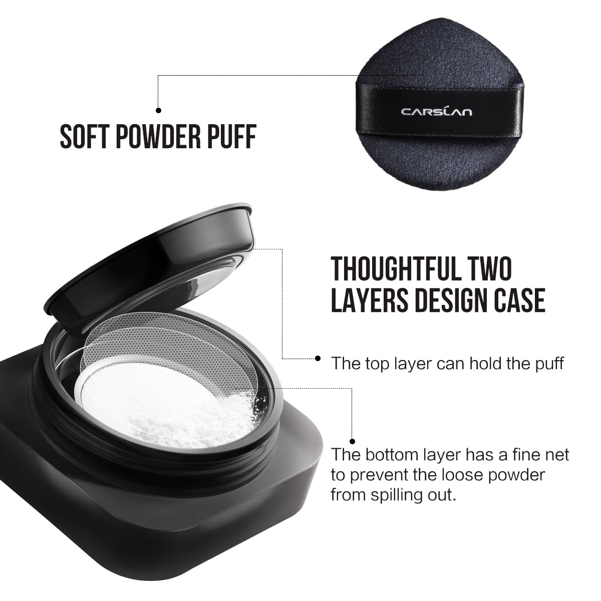 Skin swatch demonstrates translucent shade with oil-control properties.