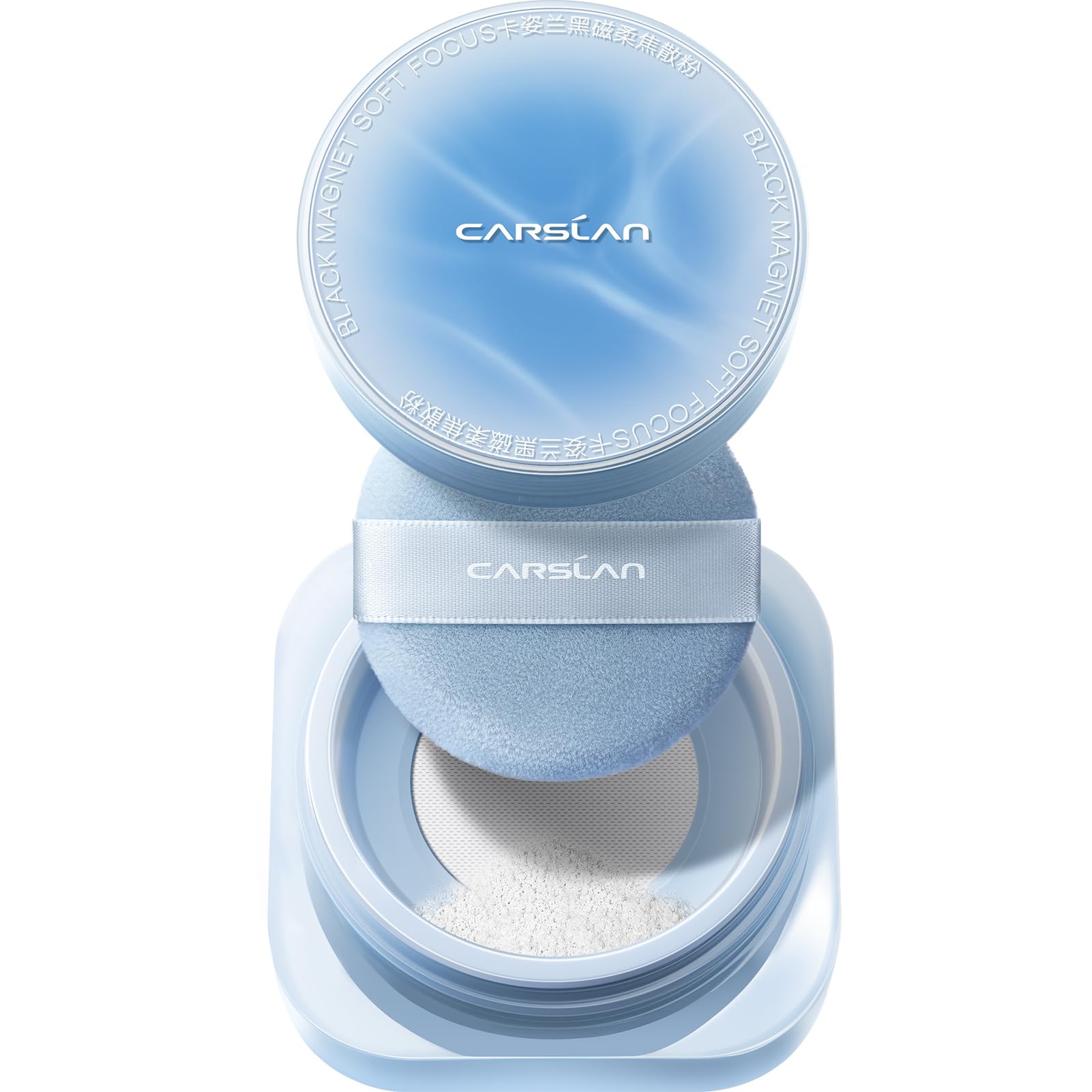 CARSLAN 2.0 Black Magnet Soft Focus Powder packaging for on-the-go touch ups