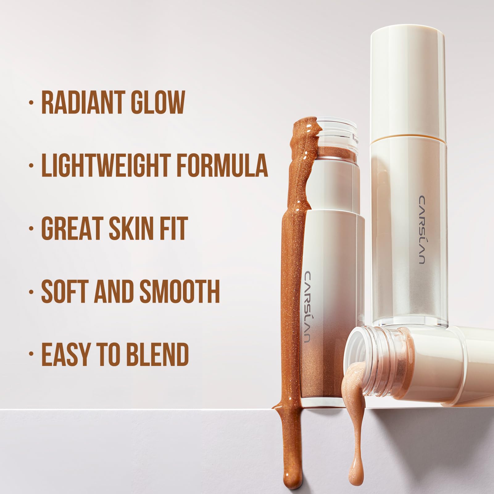 CARSLAN highlighter blended into skin for seamless, radiant dew