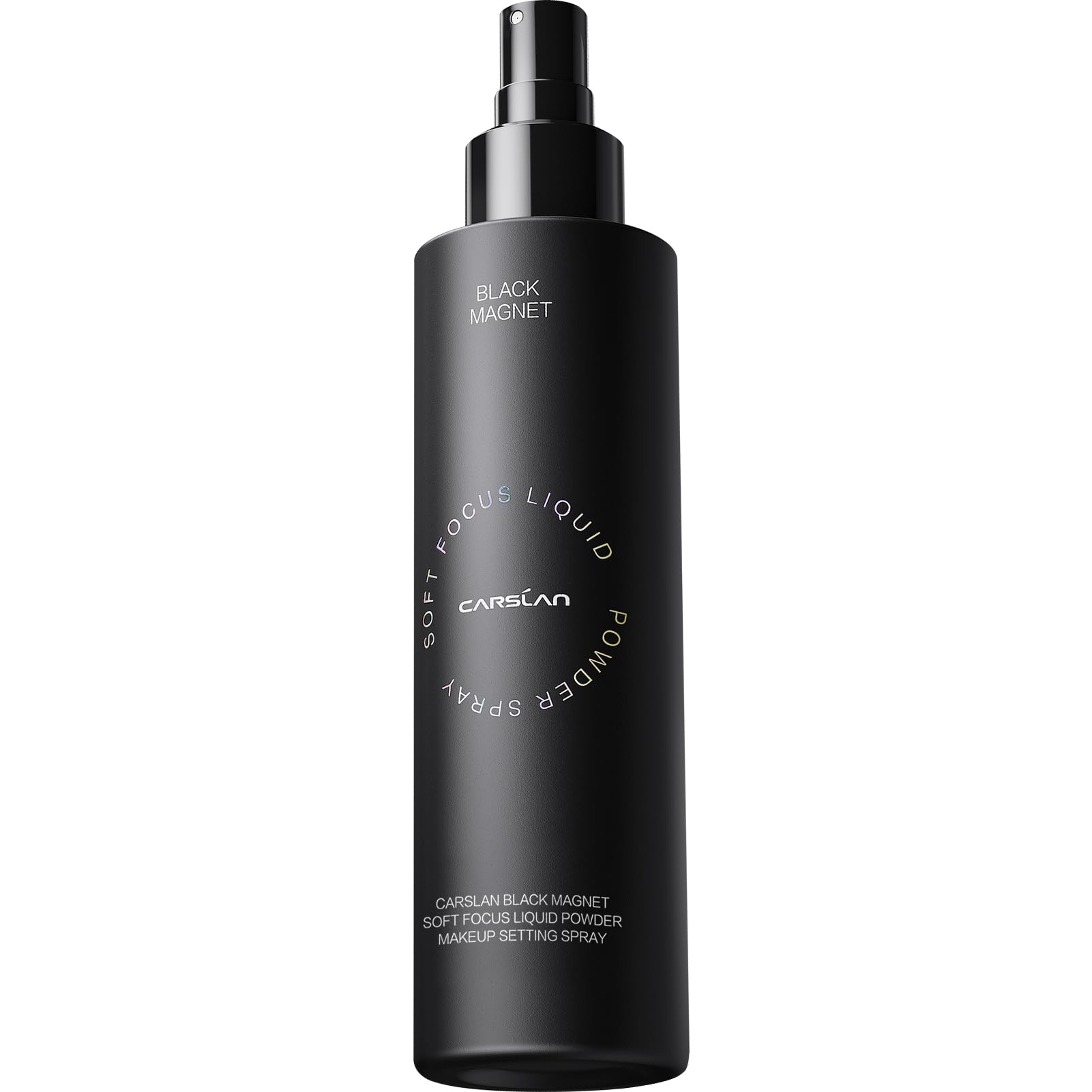 CARSLAN Black Magnet bottle close-up showing long-lasting makeup hold