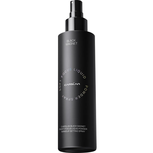 CARSLAN Black Magnet bottle close-up showing long-lasting makeup hold