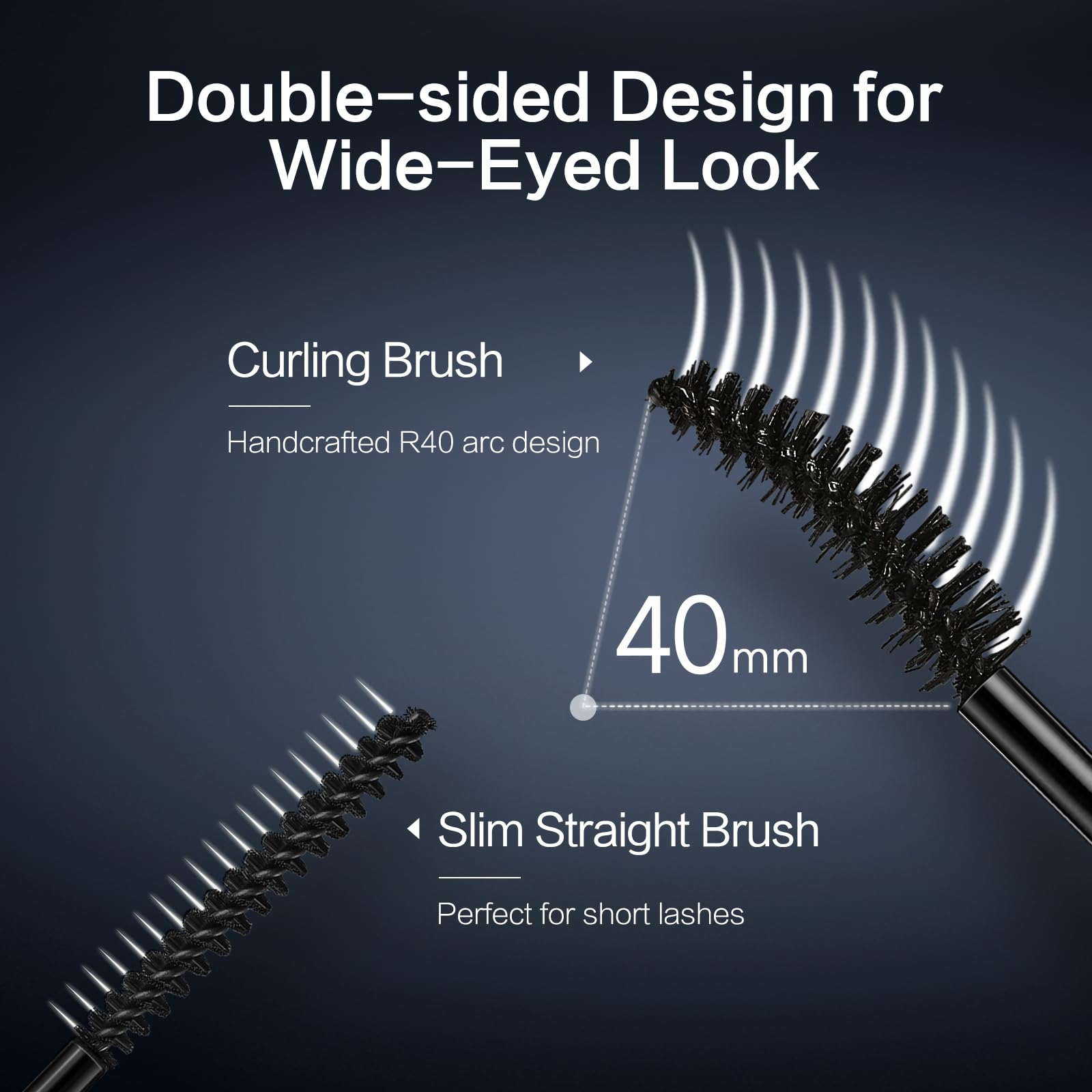 CARSLAN Double Extension Curling Mascara straight brush delivers natural separation