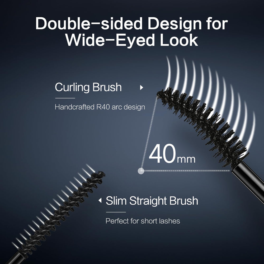 CARSLAN Double Extension Curling Mascara straight brush delivers natural separation