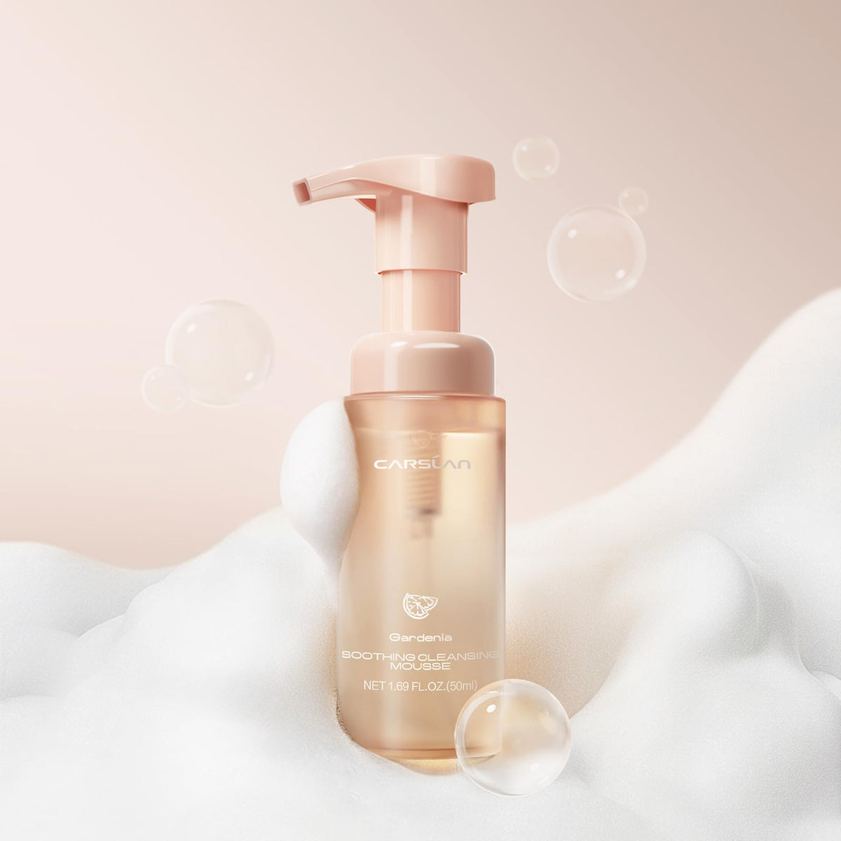 CARSLAN Face Wash bottle with foaming texture for gentle cleansing.