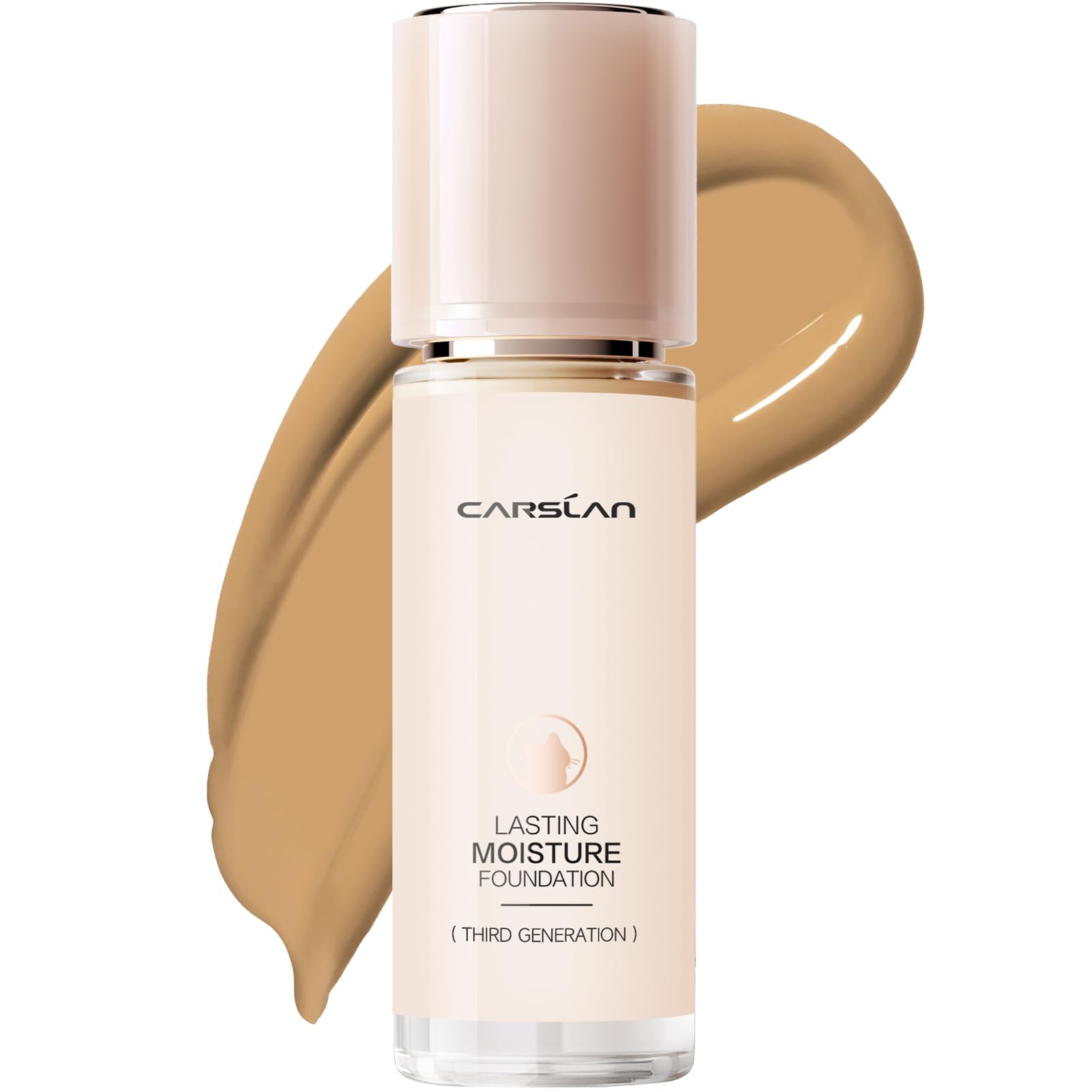 CARSLAN Lasting Moisture Foundation bottle with pump for easy, long-lasting wear