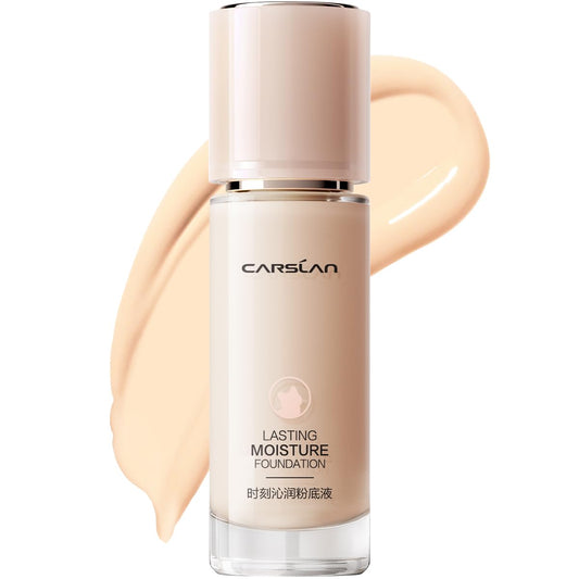 CARSLAN Lasting Moisture Foundation bottle pump enables easy, precise application and long-lasting hydration.