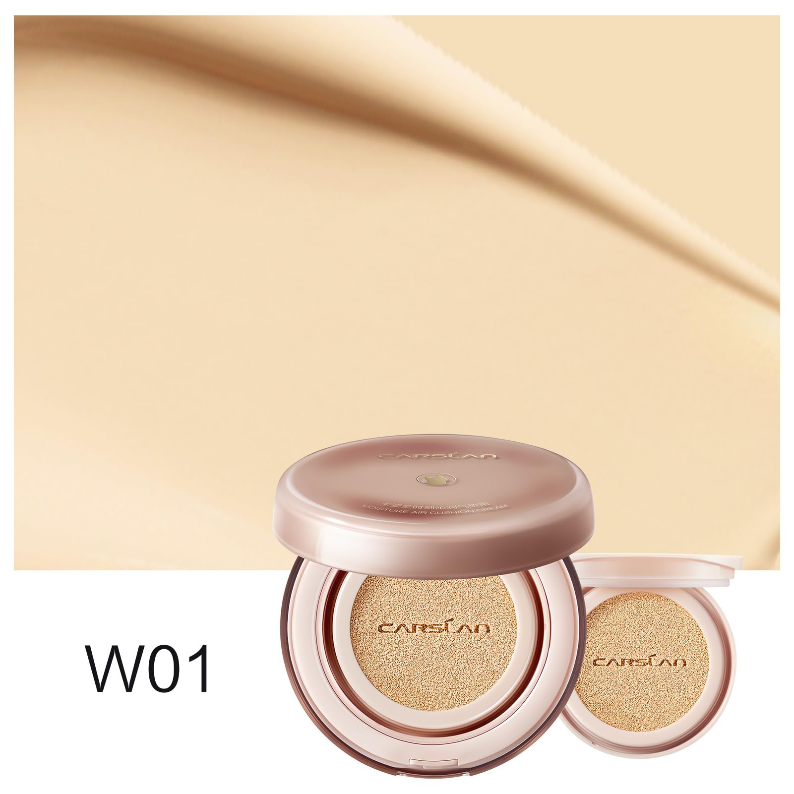 CARSLAN shade-w01-natural-warm on dry skin shows true color