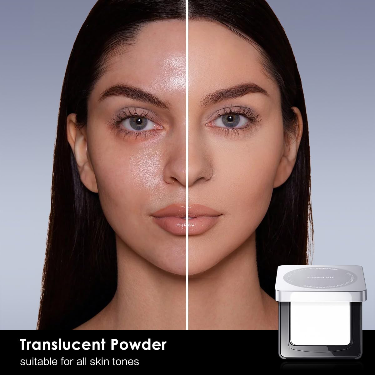 CARSLAN translucent matte finish blends with base makeup for a seamless look