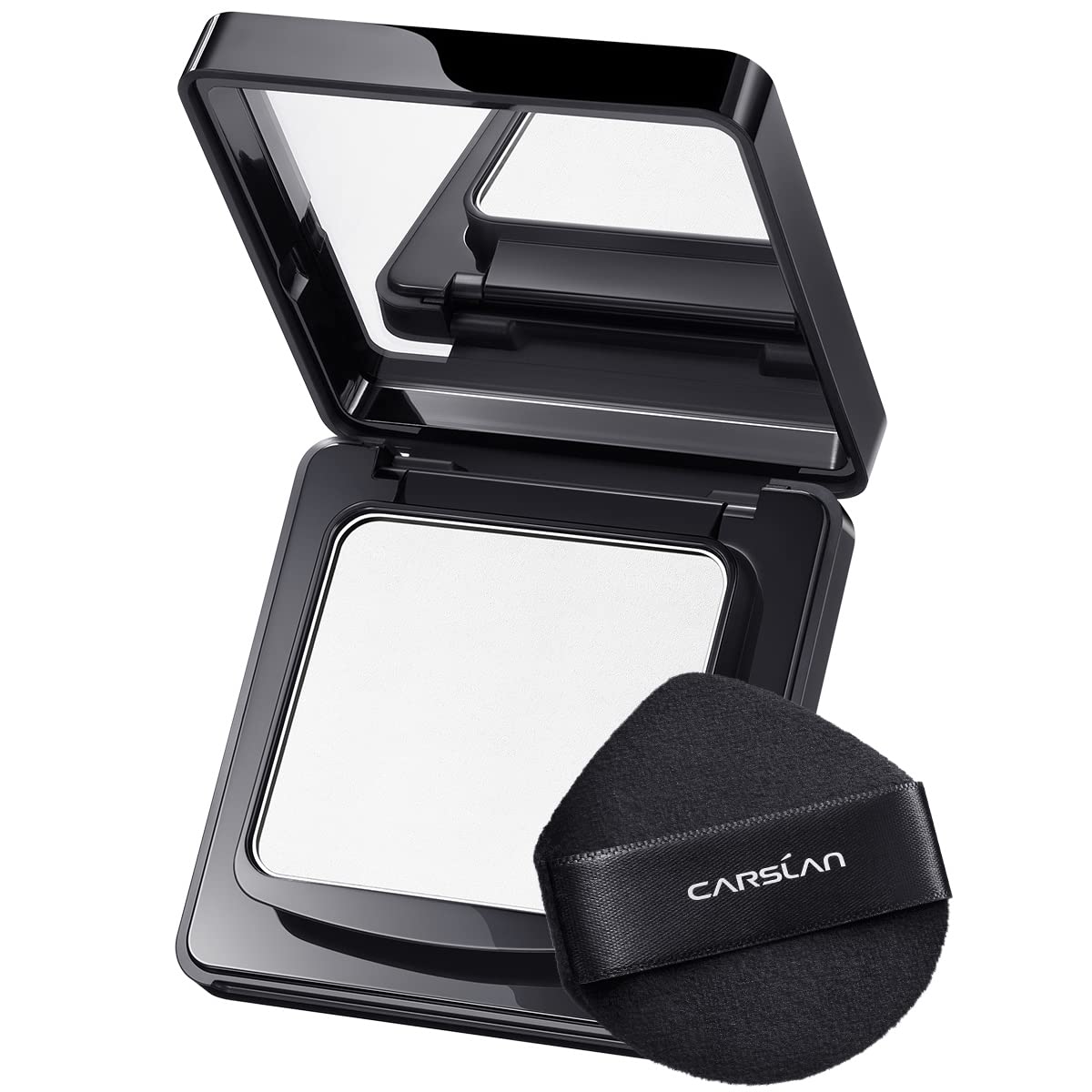 CARSLAN waterproof face pressed powder compact with translucent finish for all-day oil control.