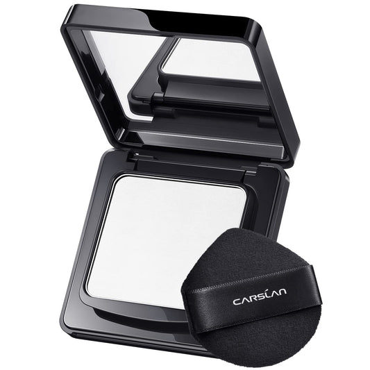 CARSLAN waterproof face pressed powder compact with translucent finish for all-day oil control.