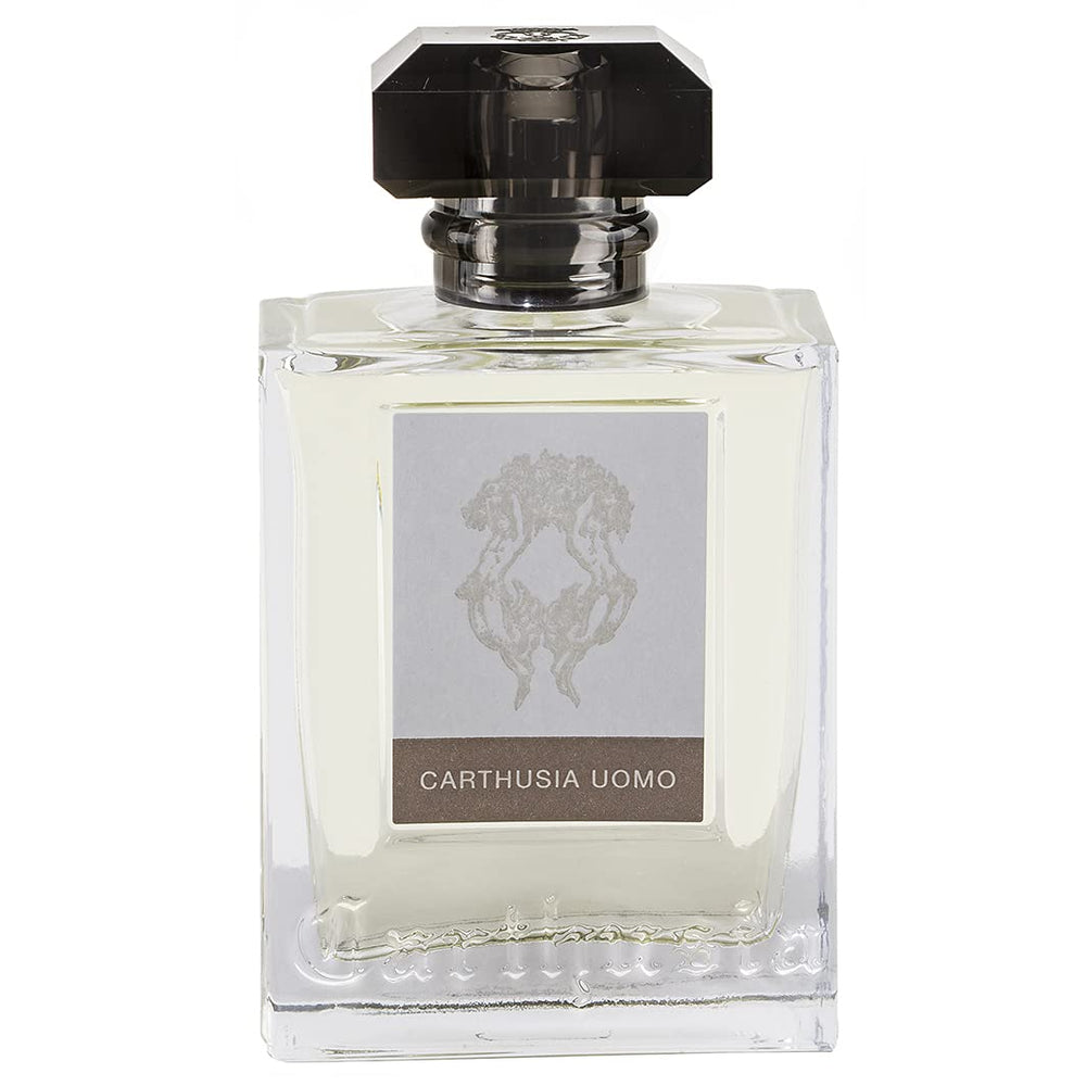 Carthusia Uomo 50ml cap — elegant touch on premium fragrance bottle