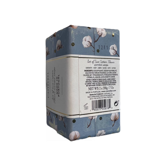 Castelbel Porto cotton flower soaps closeup highlighting delicate scent.
