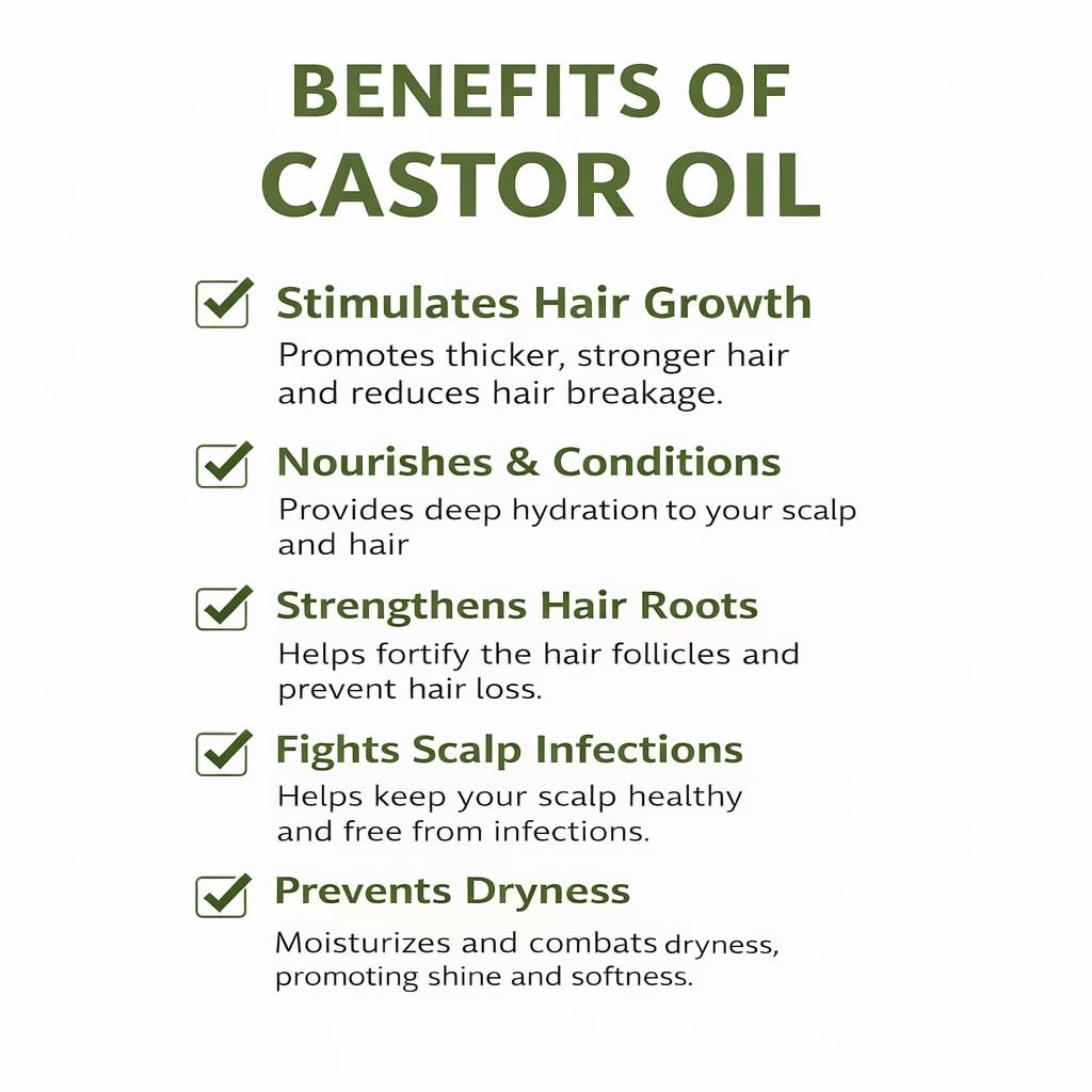 Castor Oil Hair Growth with Peppermint delivers cooling scalp relief.