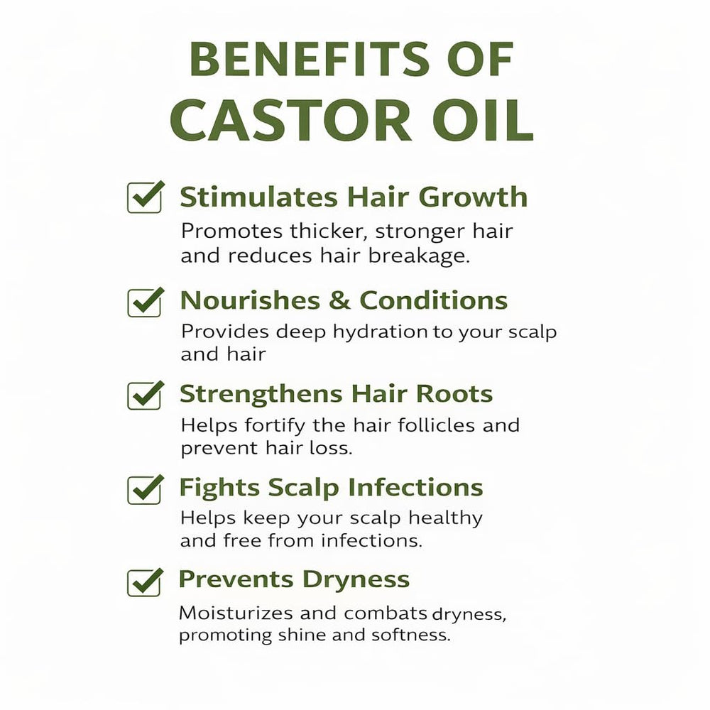 Castor Oil Hair Growth with Peppermint delivers cooling scalp relief.