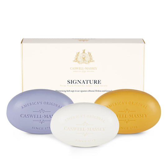 Caswell-Massey Almond soap bar with rich lather for daily moisture.